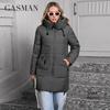 GASMAN 2024 Doudoune Femme Moyenne Conception classique à glissière Grande Poche Col Montant À Capuche Manteau Slim Femme Parkas 83356