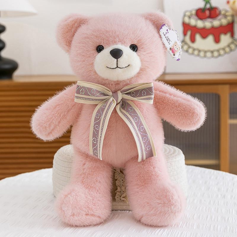 Plüschbär Spielzeug mit Fliege Für Kinder Geschenk und Schlafzimmer Dekoration