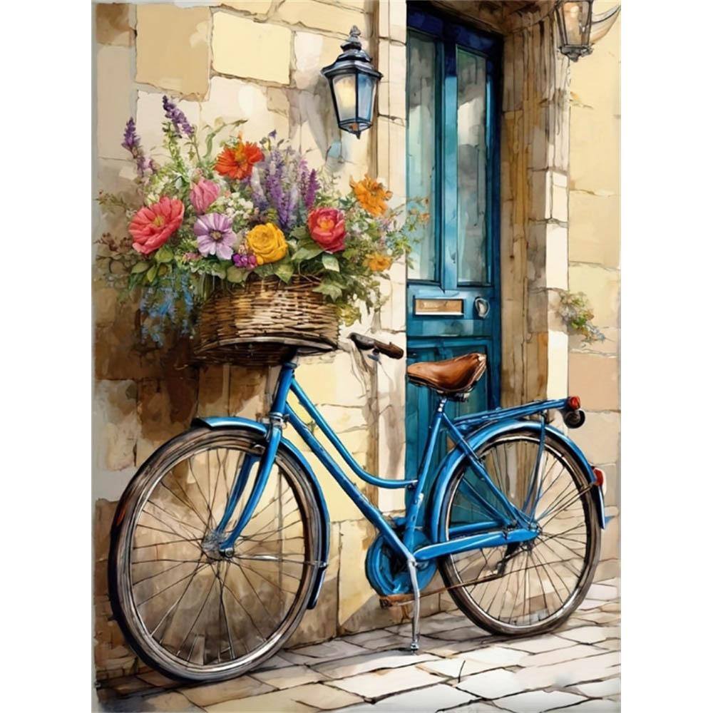 Bicycle Diamond Painting Painting Set, 5D DIY Rhinestone Cross-stitch Crafts and Crafts, Decorative Home Wall Mural Ornaments