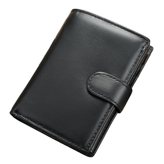 Vintage Herren Faux-Leder Geldbörse RFID-Blockierend Zweifach gefaltet Kurze Geldbörse Minimalistisch Schlank Anti-Diebstahl Kreditkartenhalter Fronttaschen-Geldbörse