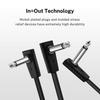 Donner 15cm Flat Patch Cables for Guitar Black Effects, (3 Cables)
