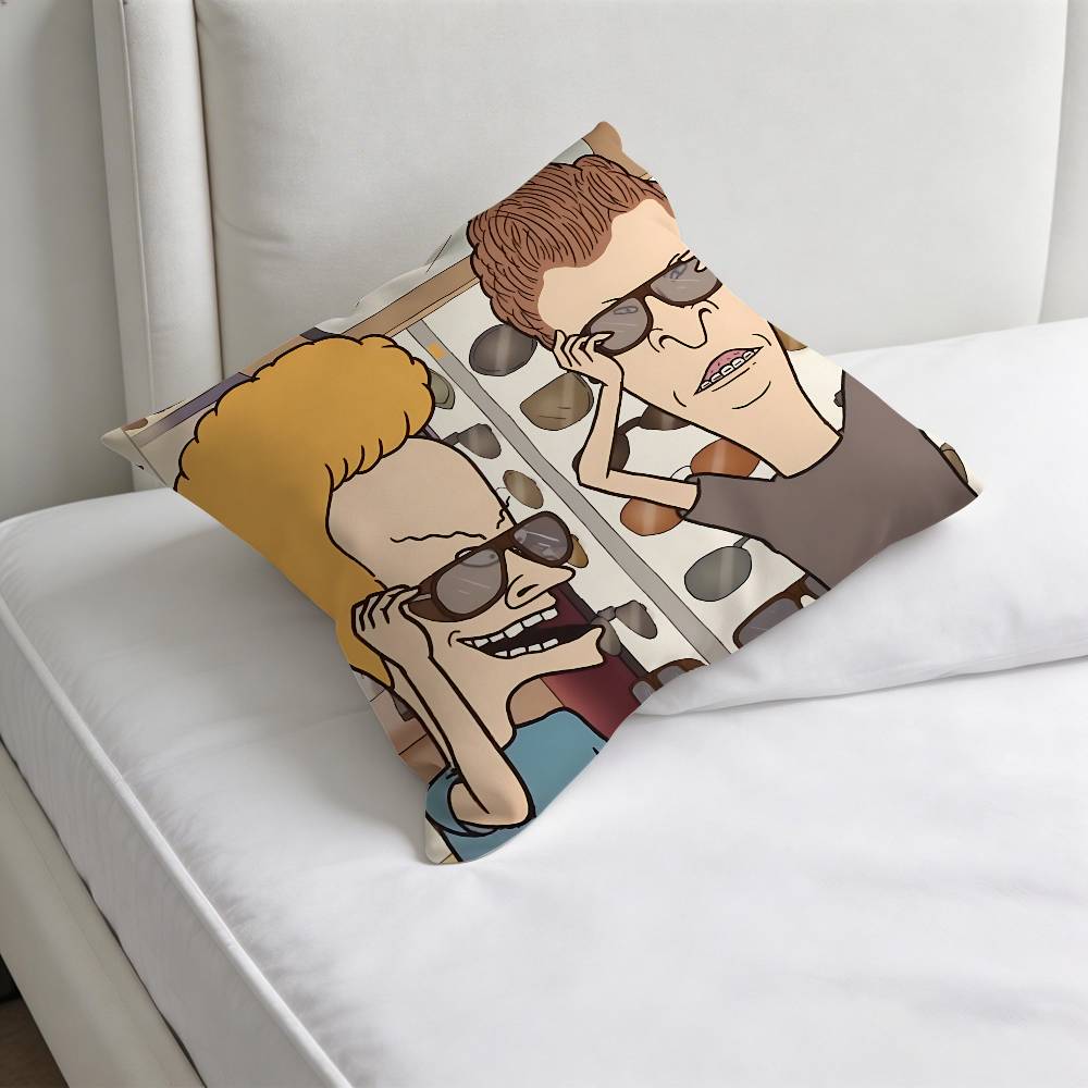 BBeavis and Butt HHead Square Pillow Cover Decorative Throw Pillow Case for Sofa Couch Bed Home Car Living Room Decoration