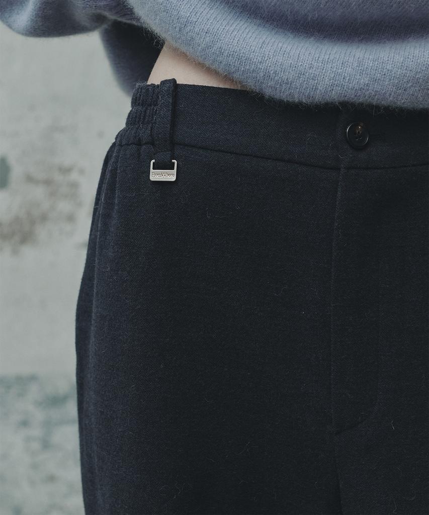 FROMWHERE Winter Wool Elastic Pants_Navy Black
