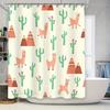 Vibrant Animal Print Shower Curtain Cactus Llama Pattern For Bath Decor In Multicolor Design Home Decoration