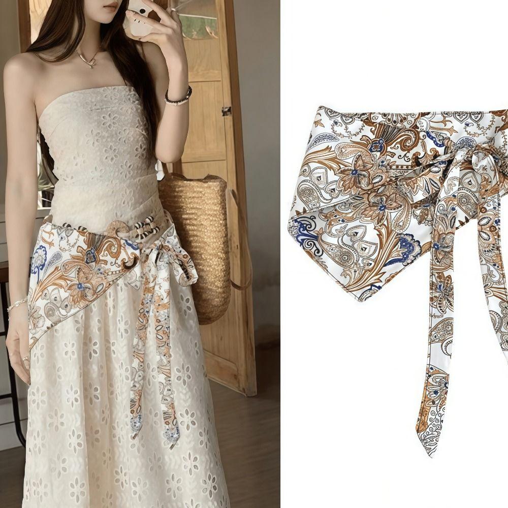 Ethnic Style Triangular Scarf Multicolor Belt Fashion Waist Seal Women