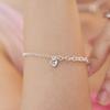 Dmoment (925 Silver) Glass Bloom Heart Silver Bracelet