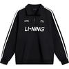 Li Ning Sports Fashion Serie Buchstabenstreifen Pullover Langarm Sweatshirt Unisex Sweatshirt Schwarz YWDU547-2