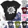 Women's Round Neck Casual Printed Short-sleeved T-shirt Top