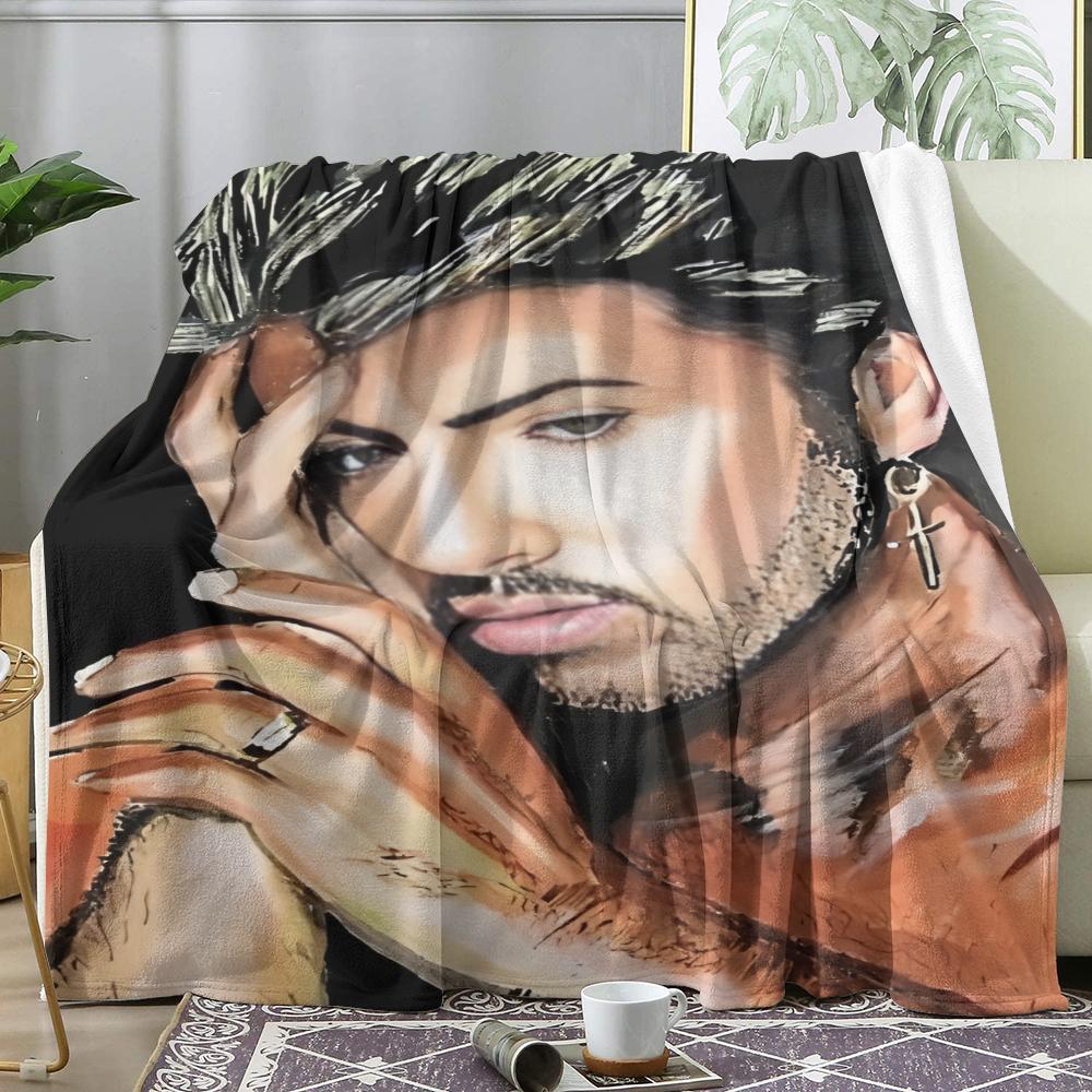 G-George Michael Überwurf Weicher Flanell-Überwurf Sommerdecke Leichte Gemütliche Nickerchen-Decke für Sofa Bett Reisen