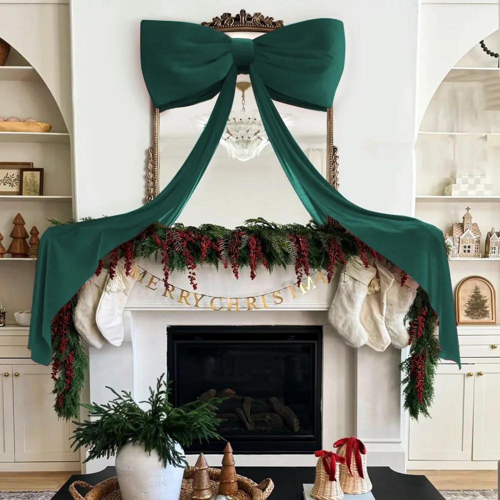 Elegant Large Christmas Bowknot 50x180cm Extra Large Christmas Decorative Bow DIY Cute Xmas Tree Topper Bows Tree Topper Decor