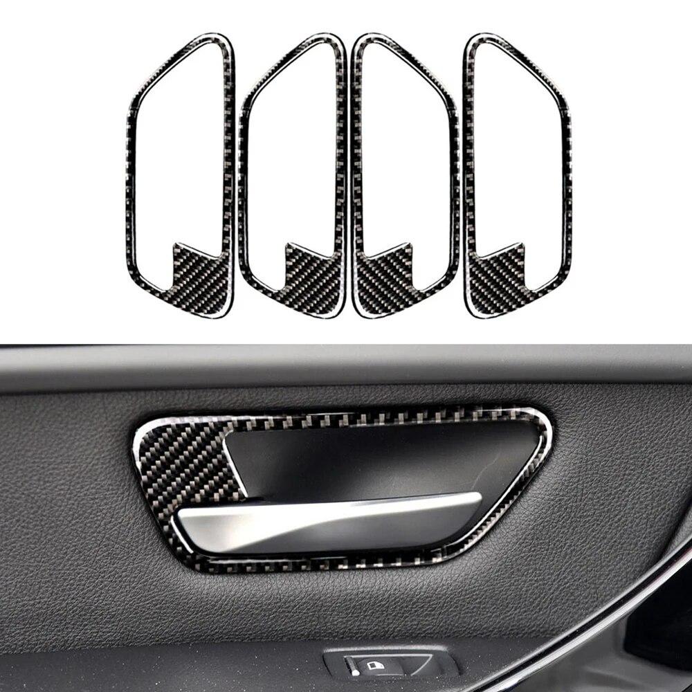4 Teile/satz Carbon Faser Auto Türgriff Aufkleber Dekoration Für BMW 3 Serie F30 3GT F34 2013-18 Auto innen Tuning Zubehör
