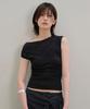 Daibeuinumeon Wrinkle One Shoulder Sleeveless (Black)
