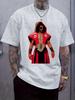 Graphic Print Short Sleeve T-shirt - Bold Character Design