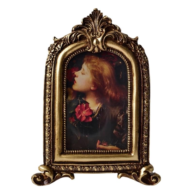 Antique Ornate Oval Photo Frame for Tabletop Wall Display,Retro Picture Frame,Decorative Photo Frame Home Decors