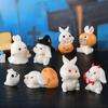 Halloween Resin Rabbit Figurines Adorable Cartoon Miniatures For Succulents And Terrariums
