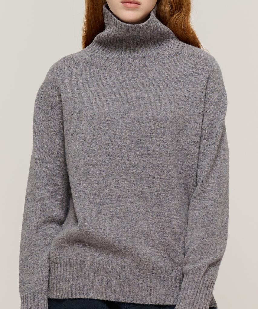 CARGOBROS FOR WOMAN Premium Wool Wholegarment High-Neck Knit (Gray)