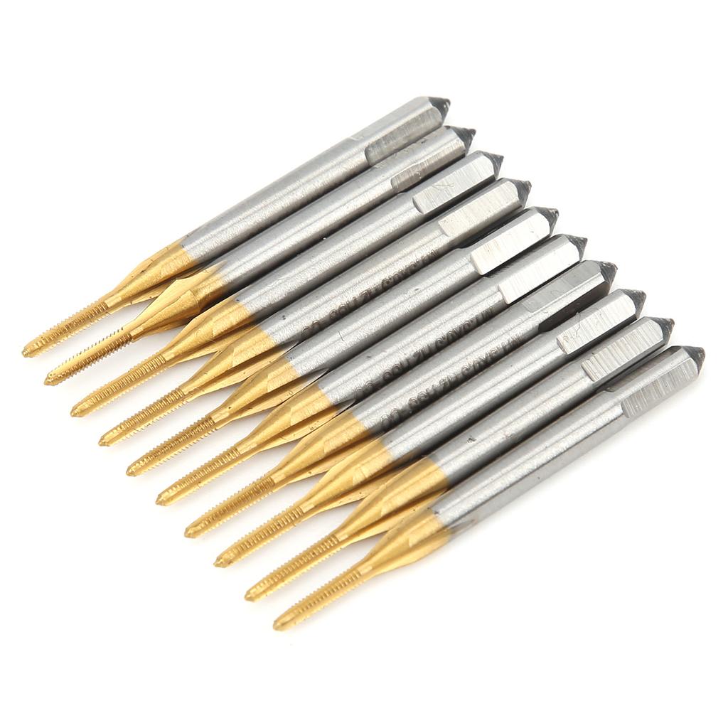 10pcs M1.3 X 0.3 HSS Screw Tap Drill Bit Coating Machine Metric Thread Plating Ti Hand Tool