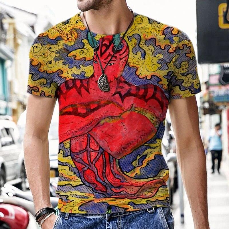 Tarot Art Illustration Pattern Men's 3D Printed T-shirt Casual Fashion Cool Harajuku Street Personality 3D Style Shirt