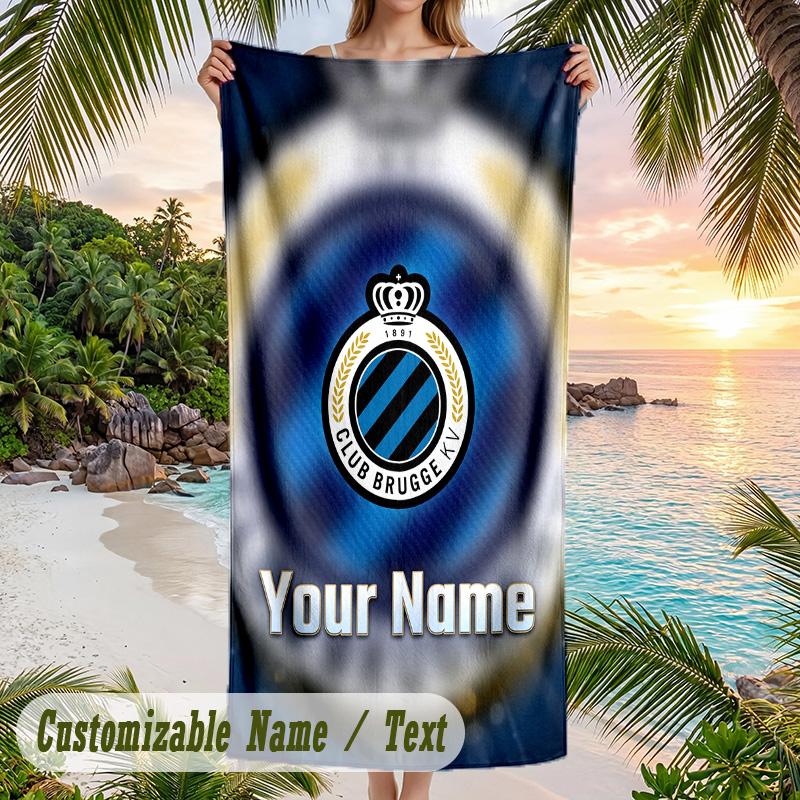 Beach Towel Club Brugge FC Print Custom Name Text Soft Towel for Swimming Pool