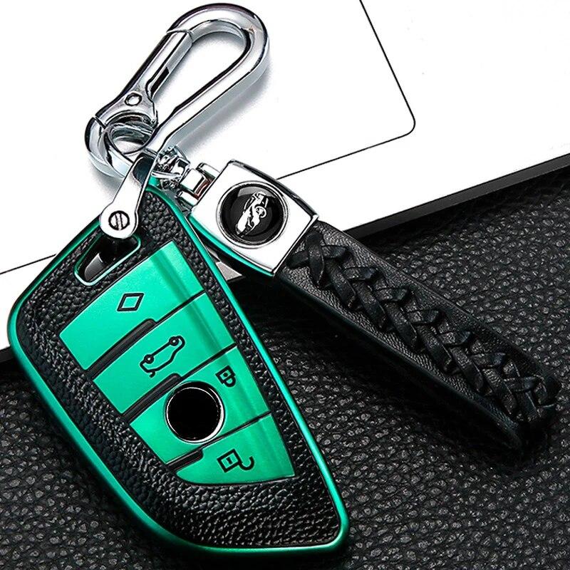 Leather Style Car Remote Key Case Cover Shell for BMW X1 X3 X5 X6 X7 1 3 5 6 7 Series G20 G30 G11 F15 F16 G01 G02 F48 Keyless