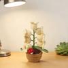 Lily of The Valley Lamp Crochet Artificial Flower with 7 Night Lights Little Potted Flower Table Lamp for Valentine Mother's Day Gift Home Desk