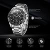 OLEVS Luxury Quartz Watch For Men Moon Phase Chronograph Roman Scale Waterproof Luminous Calendar Stainless Steel Wristwatch