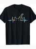 Heartbeat Cat Lover Animal Silhouette Cute Cat 180g T-shirt