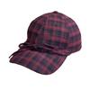 Neuer Herbst- und Winter-Allrounder Gestreifter Karomuster Weicher Top Woll-Baseballhut für Damen Niedlicher Schleifenband-Kordel-Schirmmütze Trendy