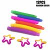 6/12PCS Fidget Pop Buis Speelgoed Zintuiglijke Stretch Pijp Decompressie Stress Relief Kids Volwassenen Geluid Zintuiglijke Tool