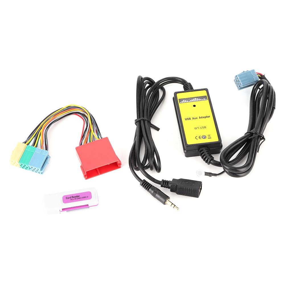 8Pin CD Changer Adapter 20Hz‑20KHz MP3 USB Audio Car AUX Interface Fit for Seat