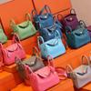 Lindi Bag Mini First Layer Togo Cowhide Leather Single Shoulder Portable Messenger Women's Bag Doctor Bag Diagonal Span Bag Elegant