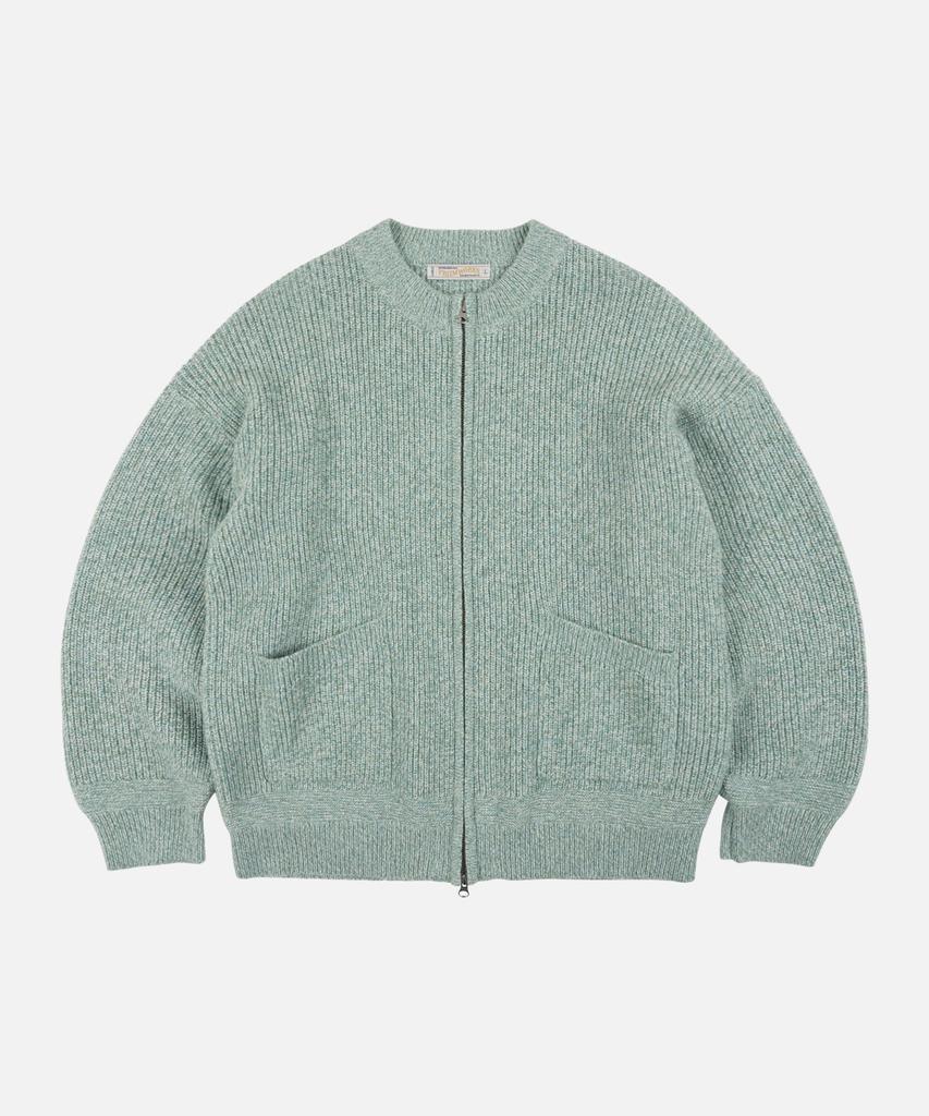 Frizmworks Tweed Wool Zip Up Cardigan _ Mint