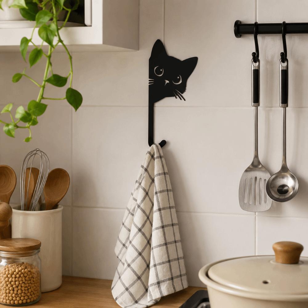 3D Printed Kitten Wall Hooks Cute Key Holder Creative Hanging Hook  Bathroom
