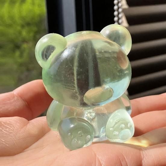 1/4ks Mini priehľadná medvedík stláčacia hračka na uvoľnenie stresu sediaci medvedík senzorická hračka na zmiernenie úzkosti cukrová stresová loptička pomôcka na sústredenie dekompresná zvieracia hračka