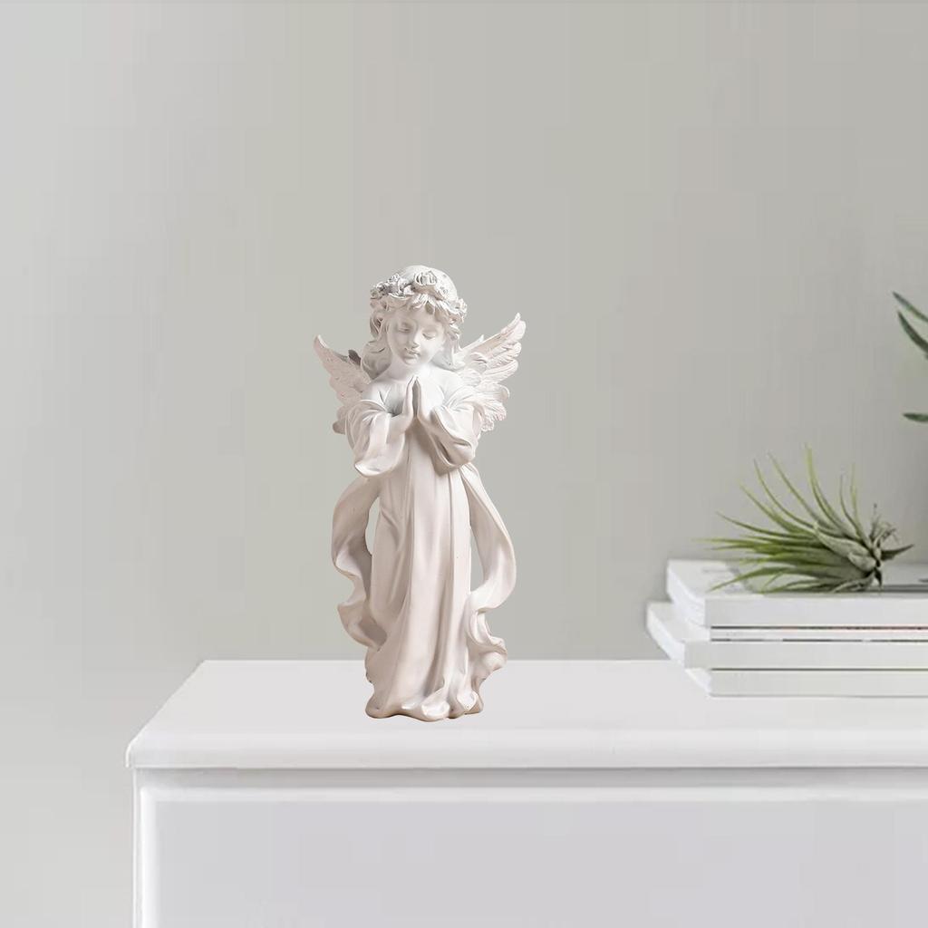 Niedliche Harz Betender Engel Figur Europäischer Stil Fee Gebetsengel Regal Skulptur Desktop Ornament Schnitzhandwerk
