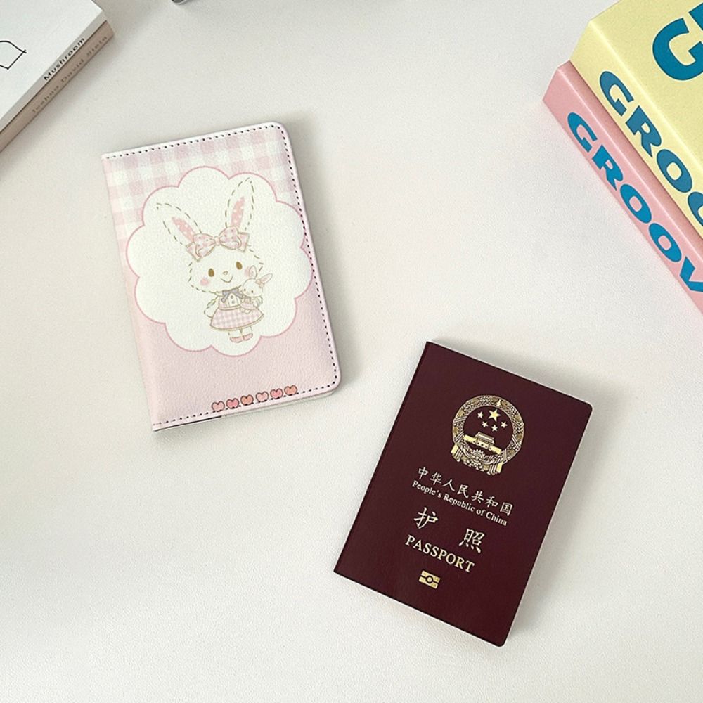 New Rabbit Print Passport Holder Ultra-thin Cartoon Passport Bag Multi-function Portable Credit Card Wallet Travel Accessories