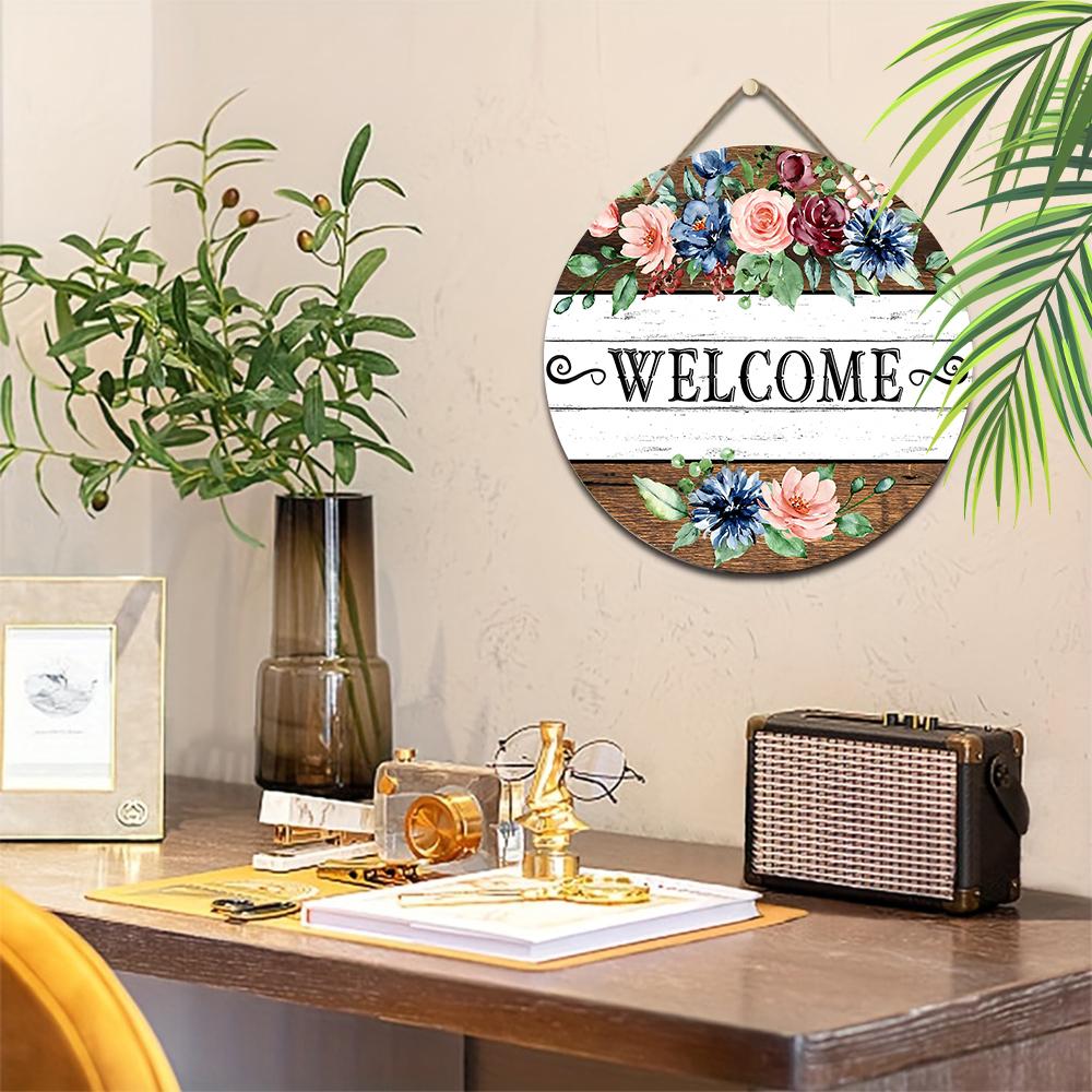 Panneau décoratif suspendu en bois, panneaux de bienvenue, décorations d'intérieur ou de jardin, pendentifs plats 2D, cadeaux de pendaison de crémaillère pour des amis