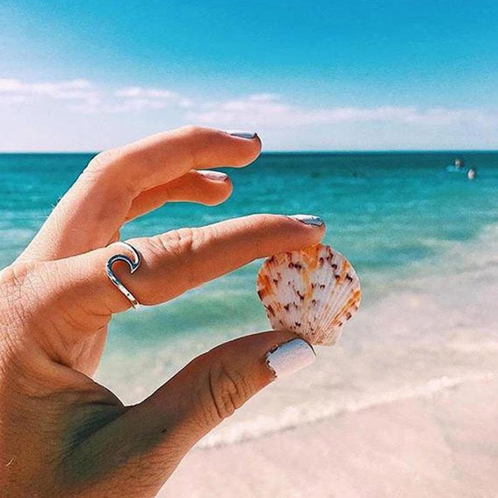 Women Ring Waved Silver Simple Trendy Rings Decorations Girlfriend Girls Lady Jewelry for Dating Ornament Jewelries