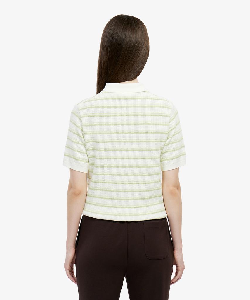 LACOSTE Women'S Striped Sweater Polo Shirt Pf710E-56G Uyb