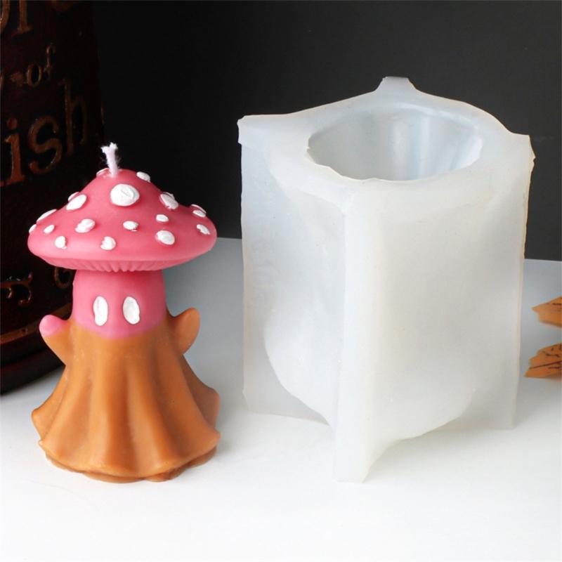 Mushroom House Candle Mould Handmade Epoxy Resin Molds Halloween Silicone Molds Craft Supplies for Table Decorations