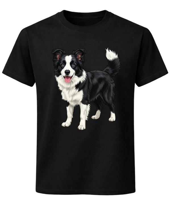 Border Collie Dog T-Shirt Black and White Herding Dog Unisex Tee