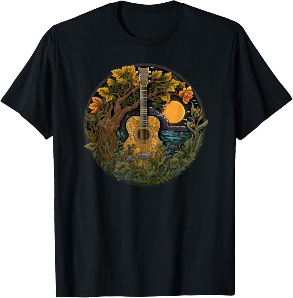 Acoustic Guitar Tree Guitarist Landscape Nature Music Lover Gift Unisex T-Shirt