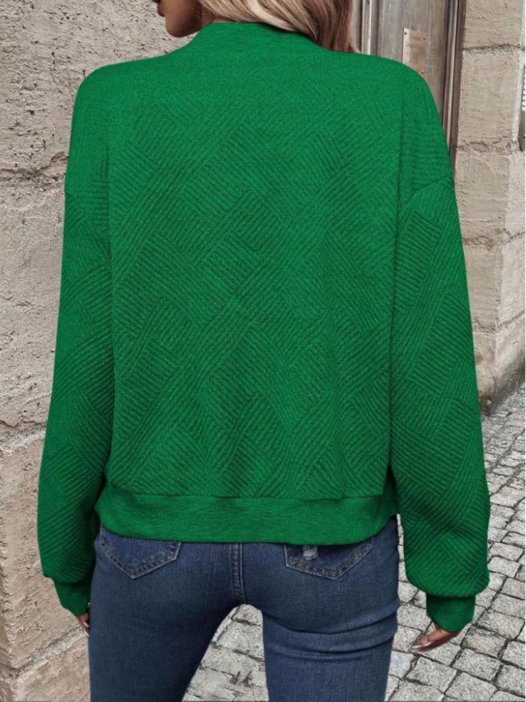 2025 Women's Spring/Fall Long-Sleeve Knitted Cardigan with Zipper Detail and Solid Color Design.