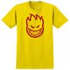 Spitfire Wheels BIGHEAD LOGO Skateboard T Shirt YELLOW w/RED Print Unisex T-Shirt