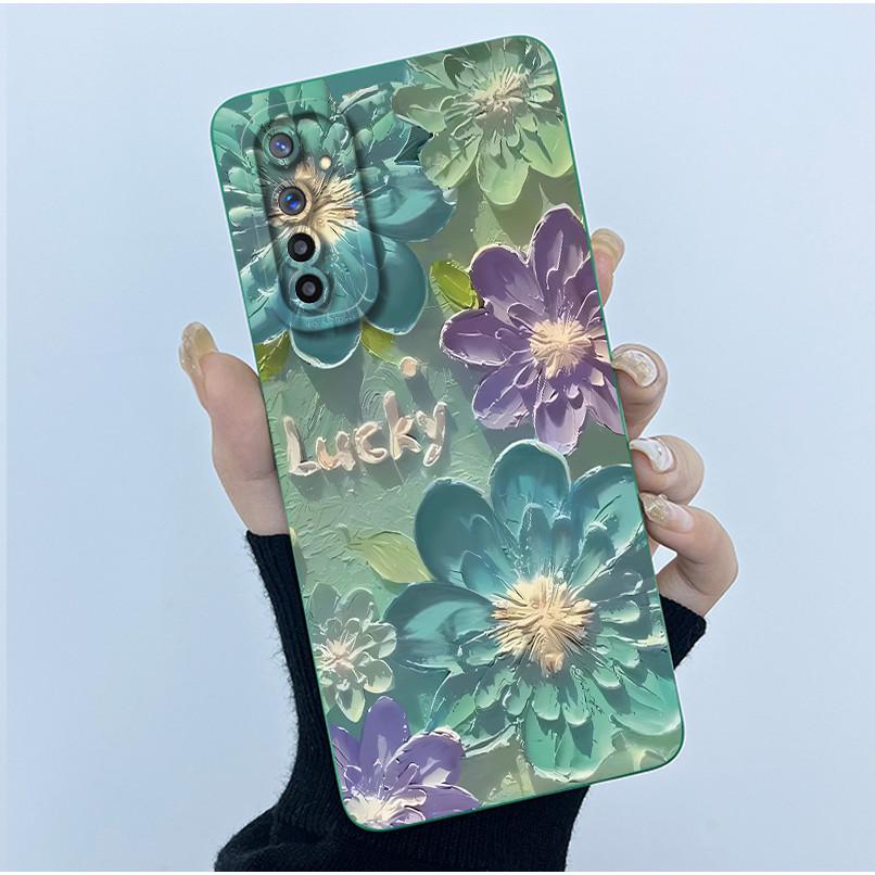 For Realme 6 Phone Case Realme 6s Cover Fashion Simplicity Oil Painting Flower Soft Liquid Silicone Shell For Realme 6 Pro Funda