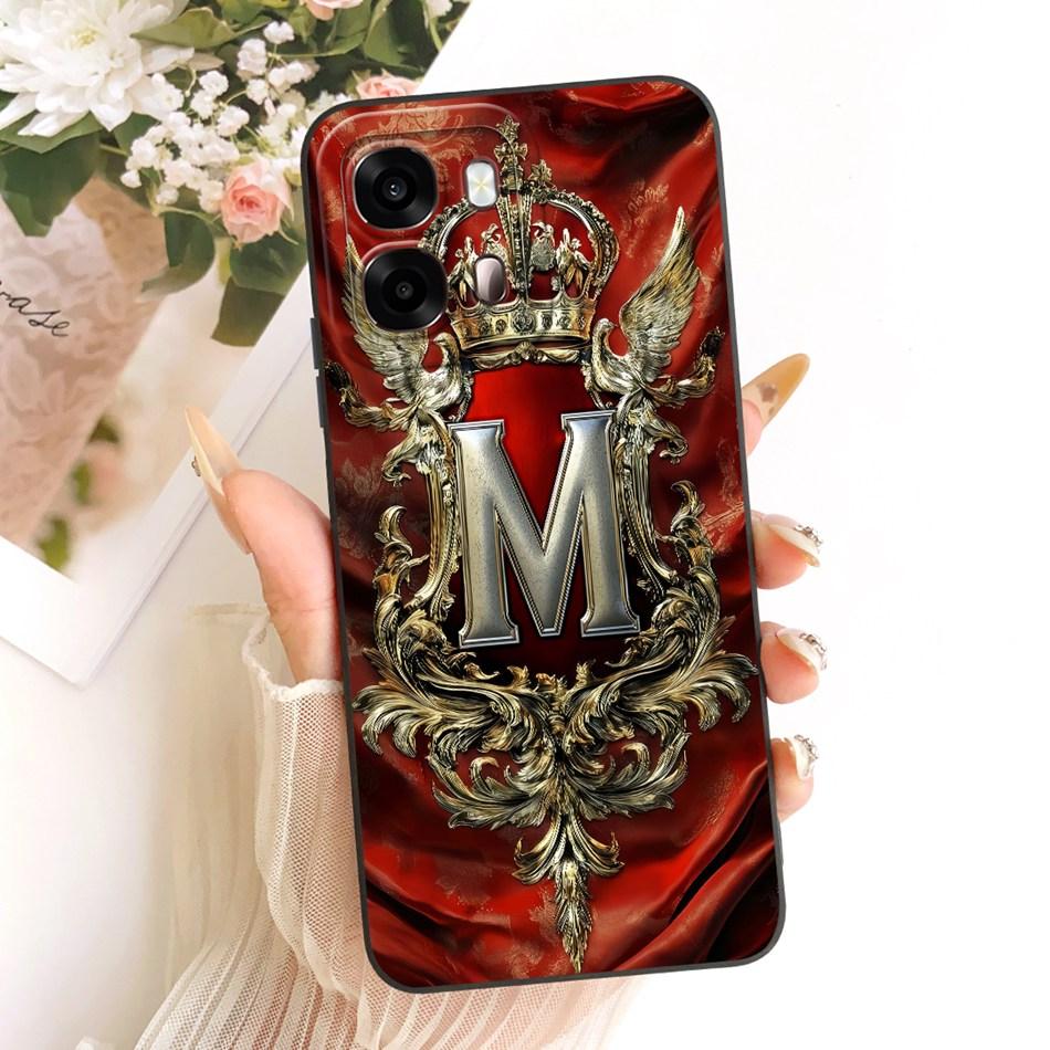 For OPPO A6s CPH2789 2026 Feather Crown Initial Letter Phone Case For Oppo A6s 4G CPH2815 A 6S 5G Soft Silicone Covers Bumpers