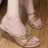 Fashion Butterfly High Heels Slippers Women Crystal Sandals Elegant Shoes Summer Woman Stilettos Open Toe Party Shoes Dress Mujer Pumps