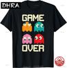 Game Over 80s Oversized Tshirt Nostalgia Arcade Ghost Gamer Unisexs Clothing DeUnisexd Fitness T Shirt Women Cotton Tshirt