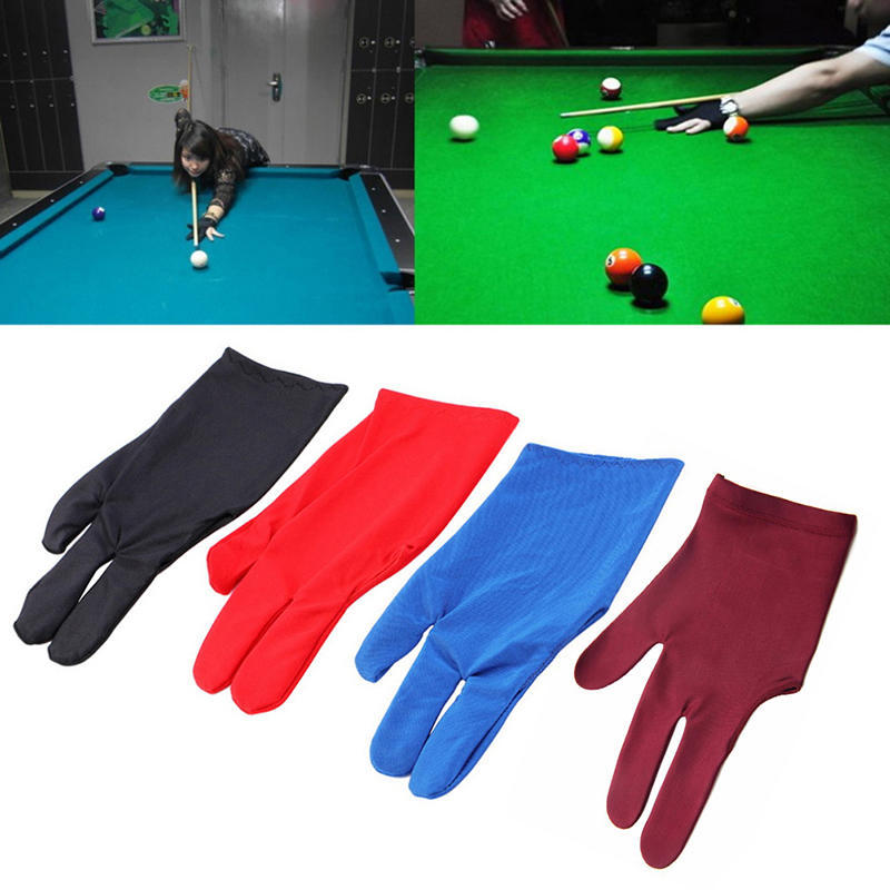 Professional 3 Finger Nylon Billiard Gloves Pool Cue Shooters Snooker Gloves