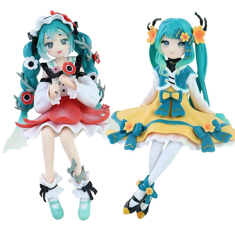 In Stock FuRyu Hatsune Miku Noodle Stopper Flower Fairy Series -Anemone Ver.- 14CM PVC Anime Action Figures Model Collection Toy